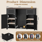 Coffee Bar Cabinet with Ridge Space, Mini Ridge Cabinet with Outlet, Wine Liquor Cabinet with Double Drawers, Luted Buffet Sideb