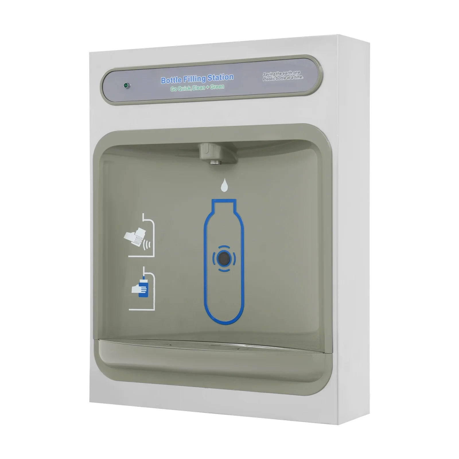1.32-1.8GPM Fast Flow Touchless Induction Wall Mounted Water Dispenser with 304 Stainless Steel Premium Filter Bottle Filling Station for Home Office Gym Kitchen Apartment Commercial Space Saving