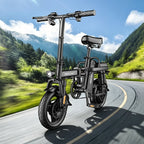 14'' Commuter Ebike 500W Motor, Removable Battery Max 19.9MPH Dural Disc Brake with  Two shock-absorbing models optional, Mini Electric Bicycle for Adults,College Students, Commuters & Urban Riding E-Bike