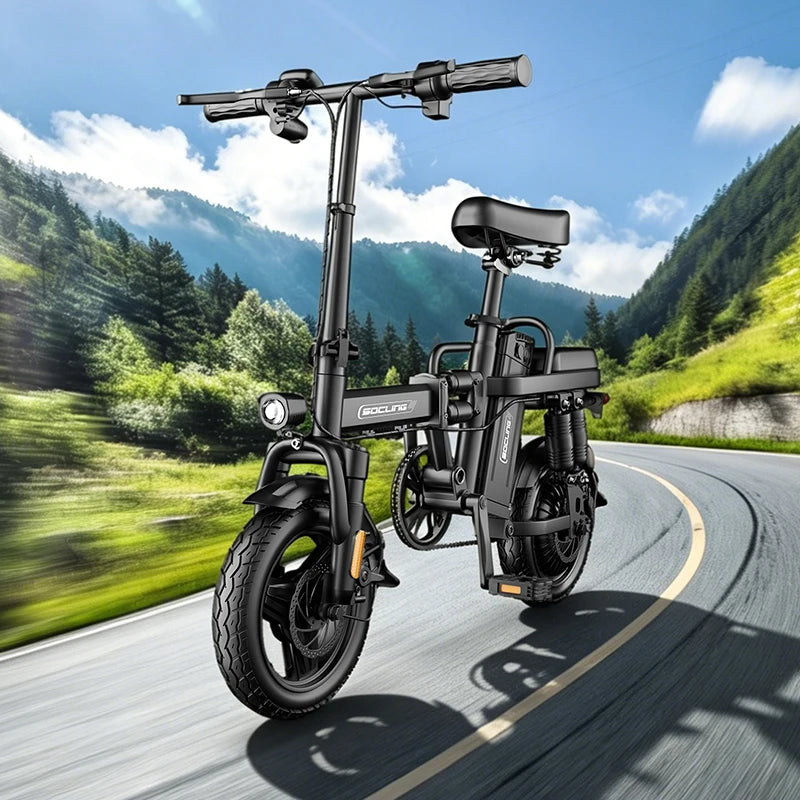 14'' Commuter Ebike 500W Motor, Removable Battery Max 19.9MPH Dural Disc Brake with  Two shock-absorbing models optional, Mini Electric Bicycle for Adults,College Students, Commuters & Urban Riding E-Bike
