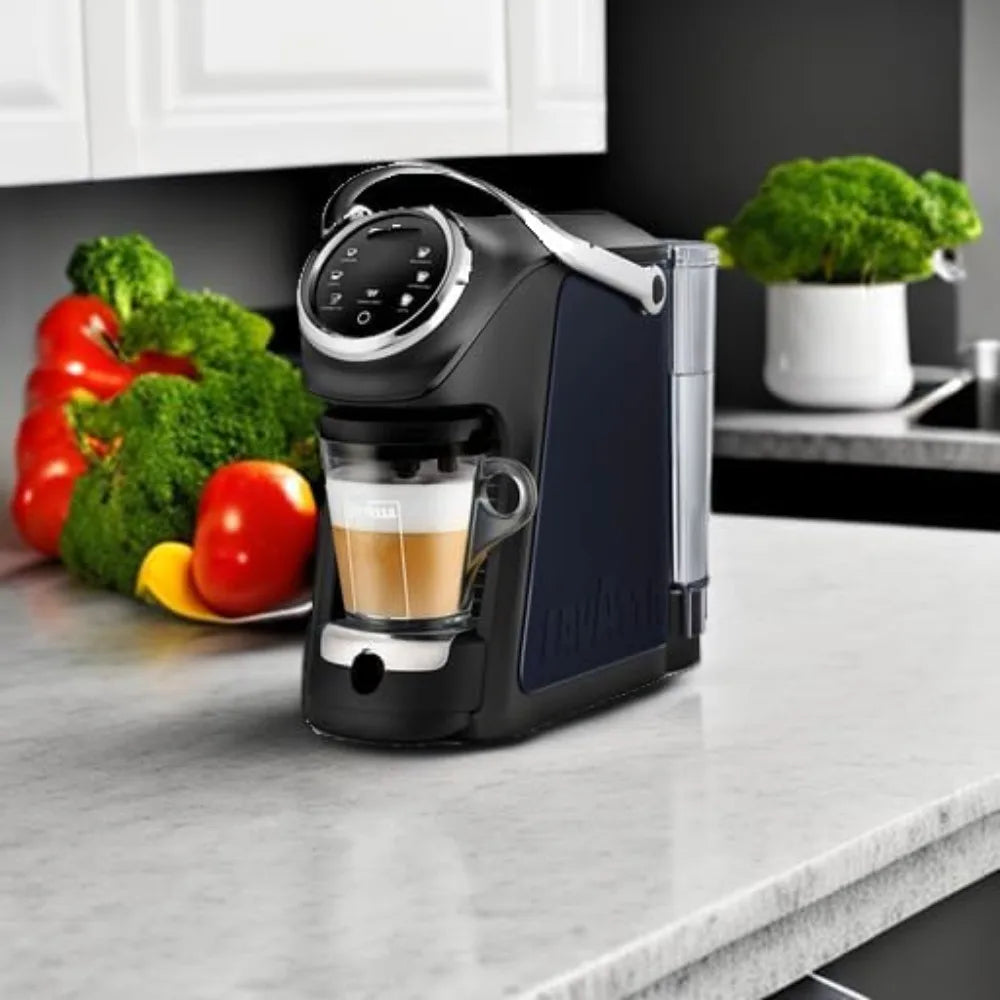 Single Serve Espresso & Coffee Machine with Built-in Milk Frother, Adjustable Heights, Double Shot Function