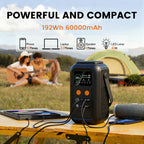 CTOLITY 192Wh Camping Power Station 200W Power Bank 60000mAh LiFePo4 Portable Charger Battery Outdoor Solar Generator Supply