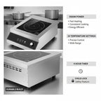 Portable Induction Cooktop, 5000W Commercial Induction Burner with 16 Temperature Settings, Stainless Steel Countertop Induction Hot Plate with 4H Timer, Child Lock, for Restaurant Cooking