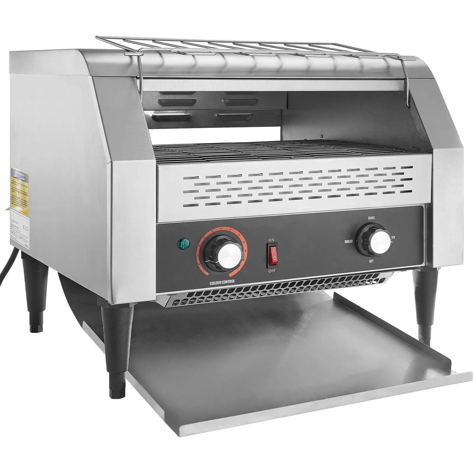 Commercial Conveyor Toaster, 450 Slices/Hour Conveyor Belt Toaster, Heavy Duty Stainless Steel Commercial Toaster Oven, Electric Restaurant Commercial Toaster for Toast Bun, Bagel, Bread