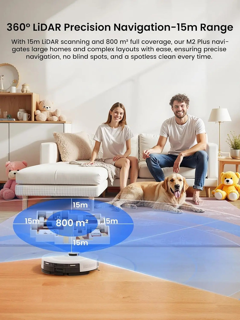 Robot Vacuum and Mop with 75-Day Self-Emptying, 6000Pa Suction, LiDAR Mapping, 140 Min Runtime for Carpet, WiFi/APP/Alexa