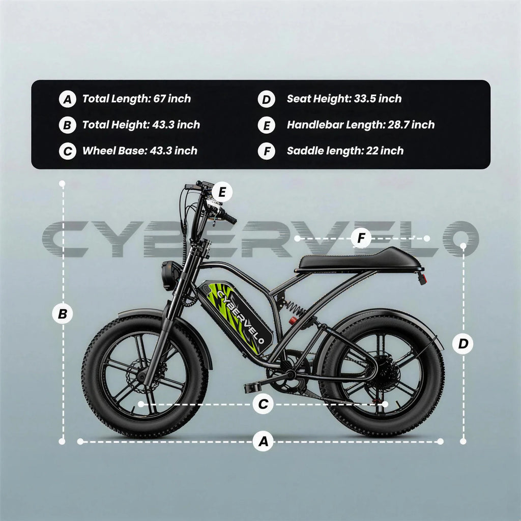 Cybervelo 1000W Motor 20" Fat Tire E-Bike, All-Terrain Mountain Snow 48V 20AH Battery Powered E Motorcycle, 80Miles+ 30MPH EK11
