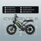 Cybervelo 1000W Motor 20" Fat Tire E-Bike, All-Terrain Mountain Snow 48V 20AH Battery Powered E Motorcycle, 80Miles+ 30MPH EK11