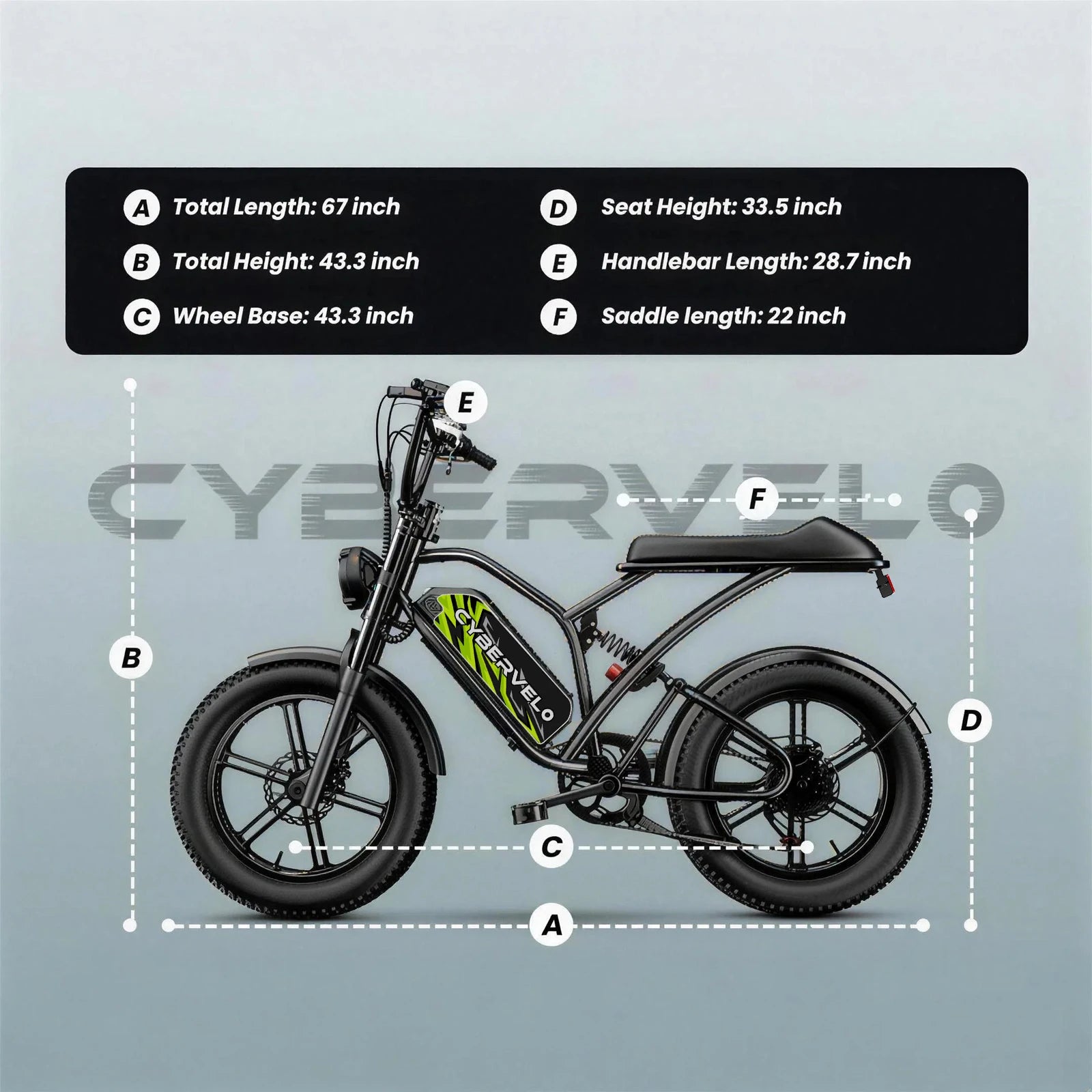 Cybervelo 1000W Motor 20" Fat Tire E-Bike, All-Terrain Mountain Snow 48V 20AH Battery Powered E Motorcycle, 80Miles+ 30MPH EK11