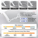 Heated Smart Bidet Seat with Adjustable Water Temp & Pressure, Side Control, Automatic Nozzle Clean, Night Light, Portable Toilet Attachment