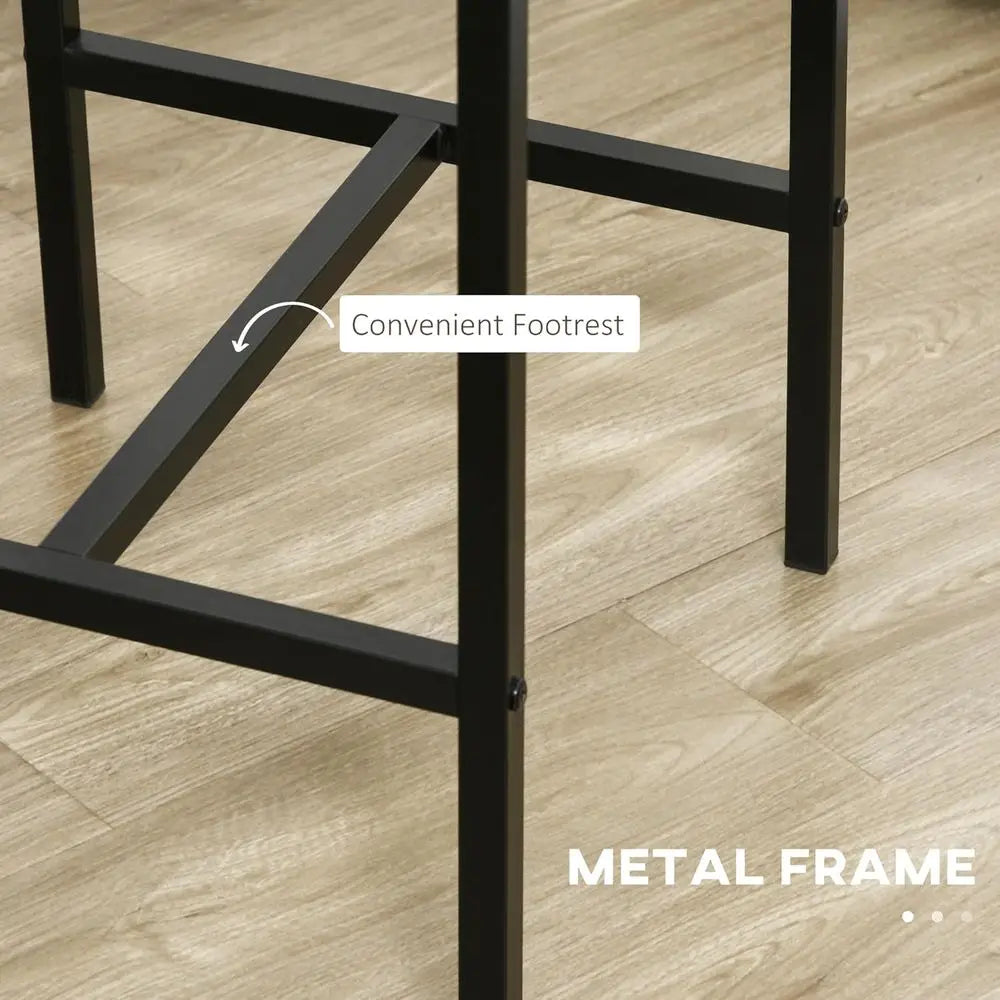 Gray Industrial 3-Piece Bar Table Set with Chairs, Compact Dining for Small Spaces