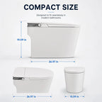 Smart Toilet With Built In Bidet One Piece Ceramic Bidet Toilet Auto Flush Auto Lid Foot Sensor Flush Instant Warm Water Sprayer Warm Air Dryer Ambient Night Light White