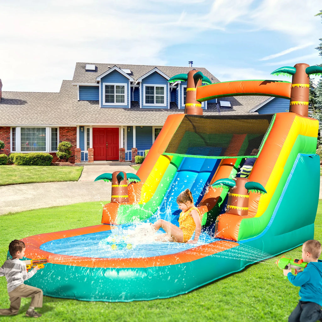21ft Giant Commercial PVC Inflatable Water Slide Bounce House Pool With Blower commercial  Children's playground water slide