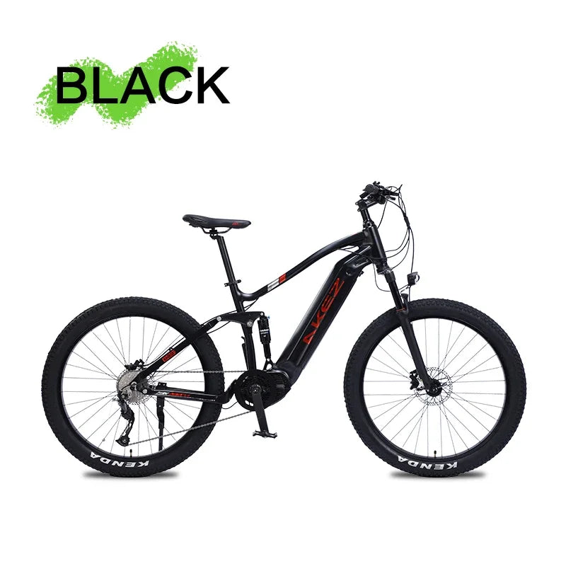 US Warehouse AKEZ 27.5" Electric Bike 48V 500W Bafang Motor, 13Ah Lithium Battery Powerful Adult E-Bike