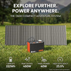 250W Portable Power Station 222Wh with 40W Solar Panel, Pure Sine Wave AC Outlet, Camping Emergency Backup, Lightweight Solar Generator for CPAP, Laptop, Fridge