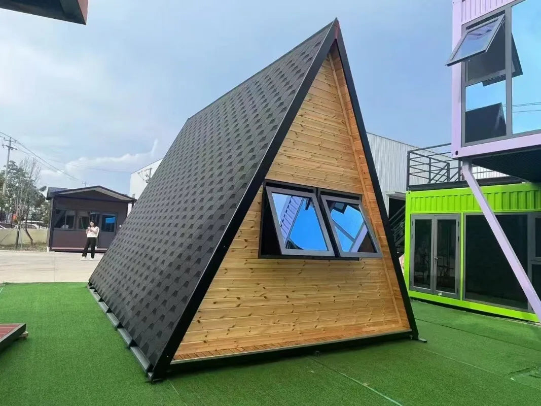 Modular Triangle A Frame Portable Tiny House Wooden Cabin Luxury Outdoor Living Villa
