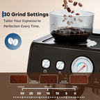 Stainless Steel Espresso Machine with Grinder 20 Bar ＆ 2.8l Removable Tank