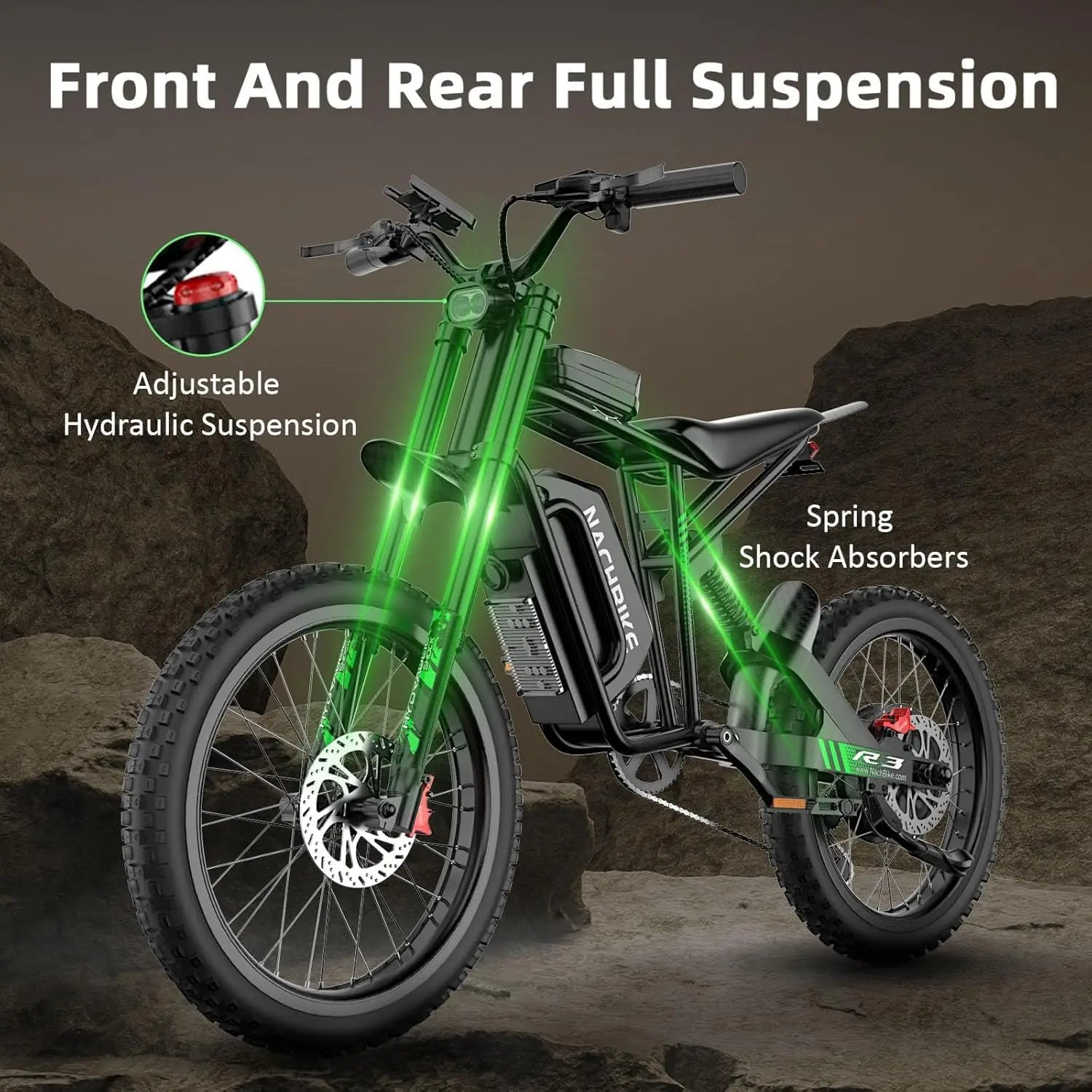 R3 45MPH Electric Dirt Bike 60V25Ah 1200Wh Battery 6000W Electric Bike Max 50Miles 19" Motorcycle Dual Hydraulic Brake