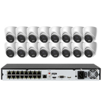Hikvision 16ch POE Acusense NVR 4K IP Security Camera System Surveillance DS-7616NI-Q2-16P with DS-2CD1383G2-LIUF Indoor Outdoor