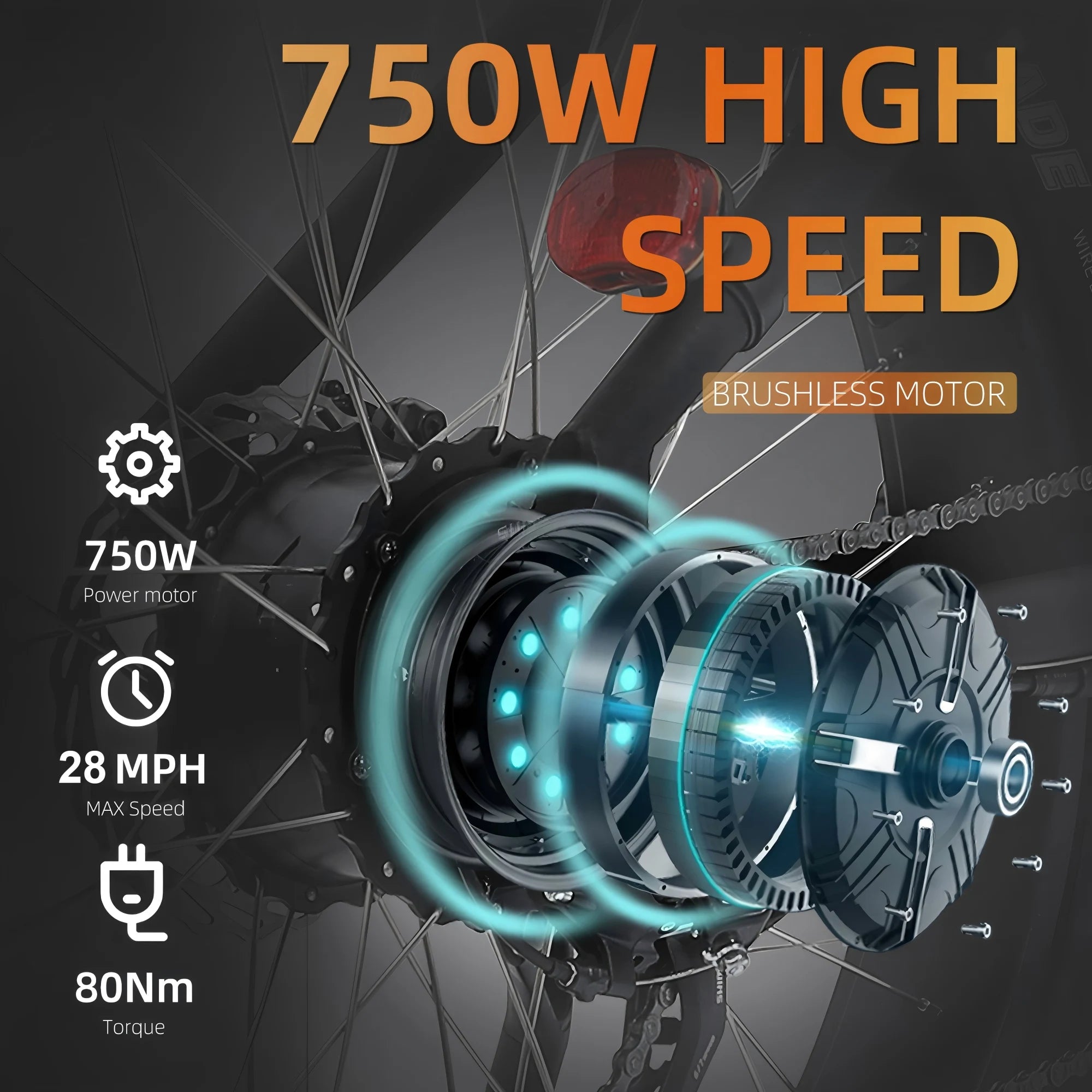 Xtion 750W 28MPH Electric Mountain Bike, Ebike 48V 15Ah 37Mile All-Terrain Fat Tire Bicycle, Dual Suspension 7 Speed