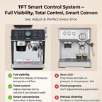 1pcs Semi-Automatic Espresso Coffee Machine With Built-In Burr Grinder & Milk Frother, Dual Boiler System, TFT Display, 20-Bar Pump Pressure, Professional Cappuccino & Latte Maker For Home Barista