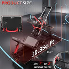 Hack Squat Leg Press Machine for Home Gym, 2-in- Adjustable Leg Exercise Workout Machine with Linear Bearing, Lower Body Workou