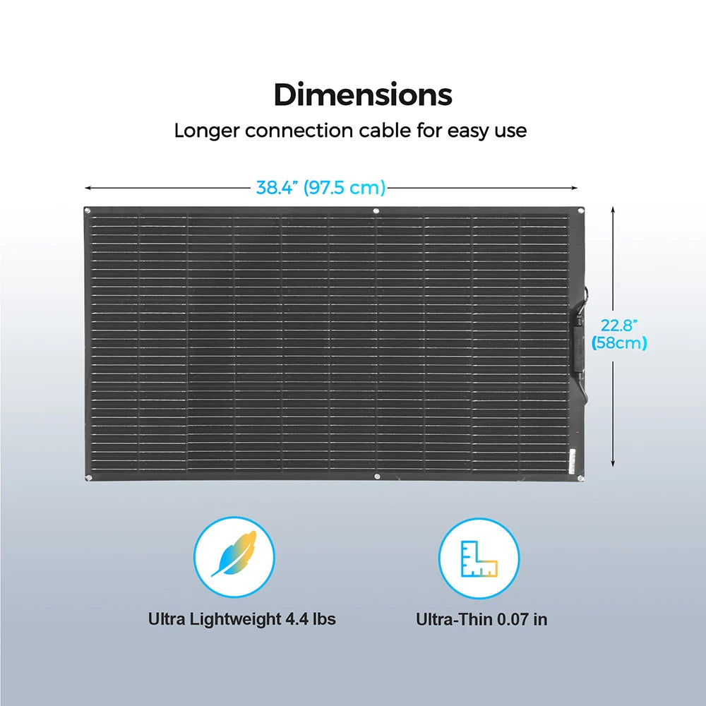 WUZECK Flexible Rechargeable Solar Panel Battery 100W 1pcs ~10 pcs High Efficiency Cell (100W, 200W, 300W, 400W, 500W, 1000W)