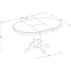 Oval Dining Table Set with 6 Linen-Fabric Chairs, 42x60 Inches, Brown