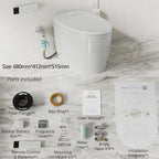 Sanyipace High-end 1000 Gram MaP Smart Toilet Seat and Bidet Extended Elliptical Shape Ergonomic Milky White Design ADA Height with Instant Heating Warm Water Auto Toilet