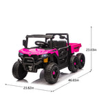 24V 440W Kids Ride on Electric Tractor with Parent Remote Control Suspension Bluetooth Music 1.86-3.41MPH for Kids Pink
