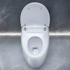 Sanyipace High-end 1000 Gram MaP Smart Toilet Seat and Bidet Extended Elliptical Shape Ergonomic Milky White Design ADA Height with Instant Heating Warm Water Auto Toilet