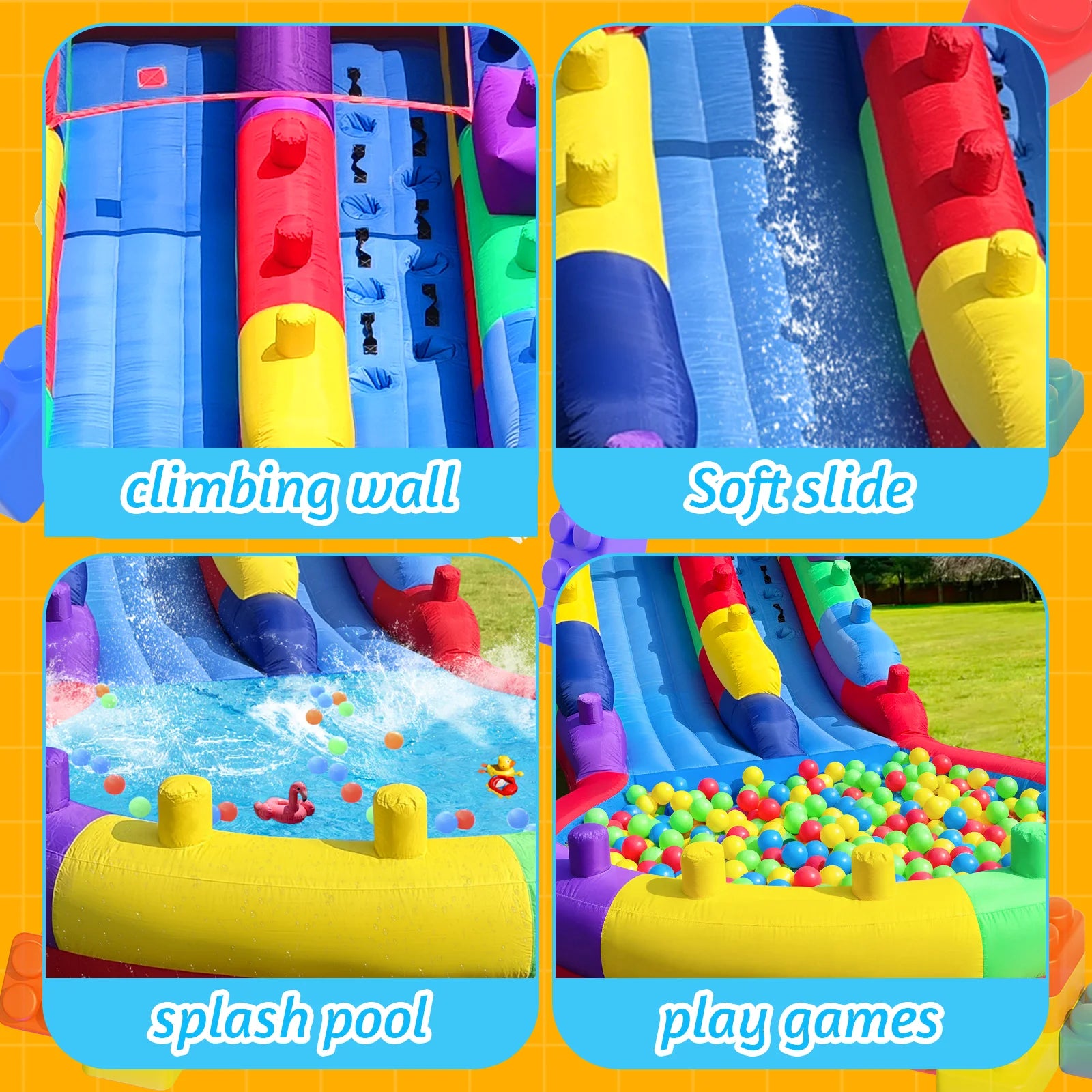 Giant Inflatable Water Slide For Kids Durable Oxford Cloth Summer Backyard Water Park With Splash Pool Children’s Summer Fun