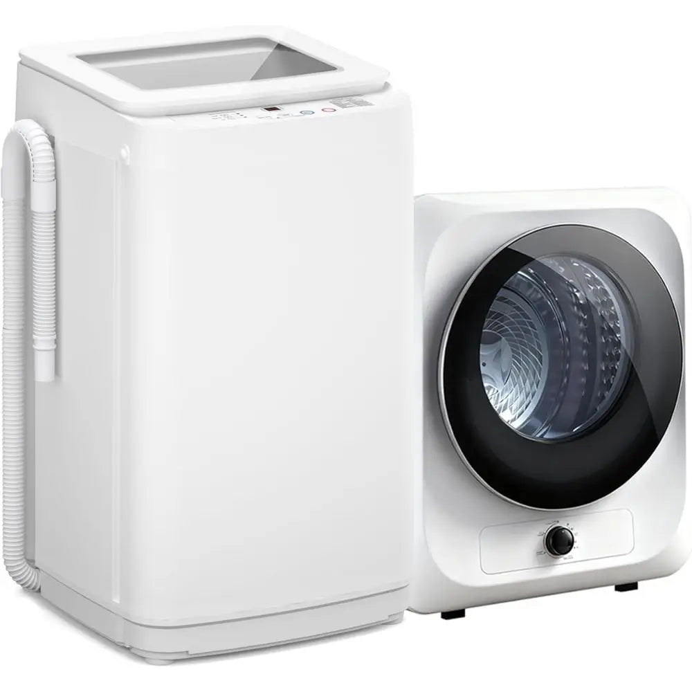 Compact 14 lb Automatic Washer and 1.5 Cu.ft Portable Dryer Combo with Built-in Drain Pump, Ideal for RV, Dorm, and Small Spaces