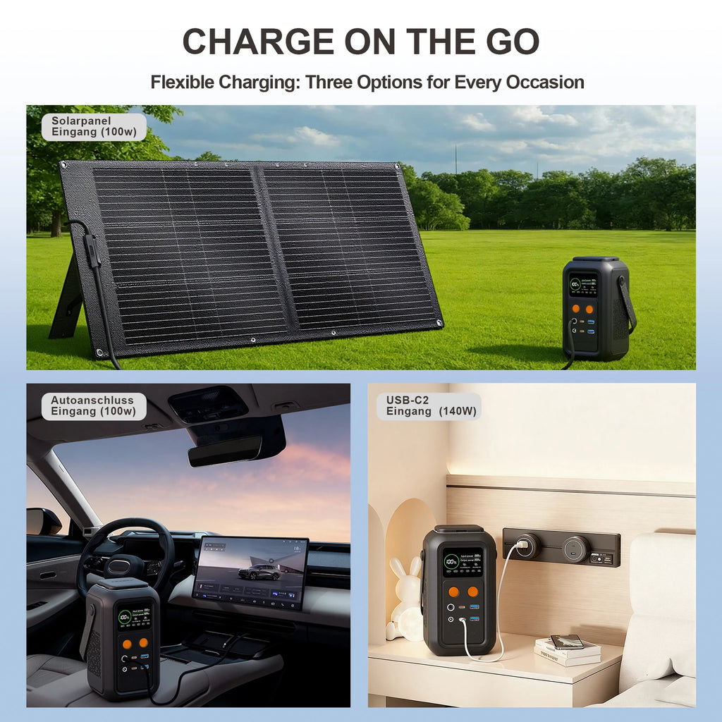 CTOLITY 192Wh Camping Power Station 200W Power Bank 60000mAh LiFePo4 Portable Charger Battery Outdoor Solar Generator Supply