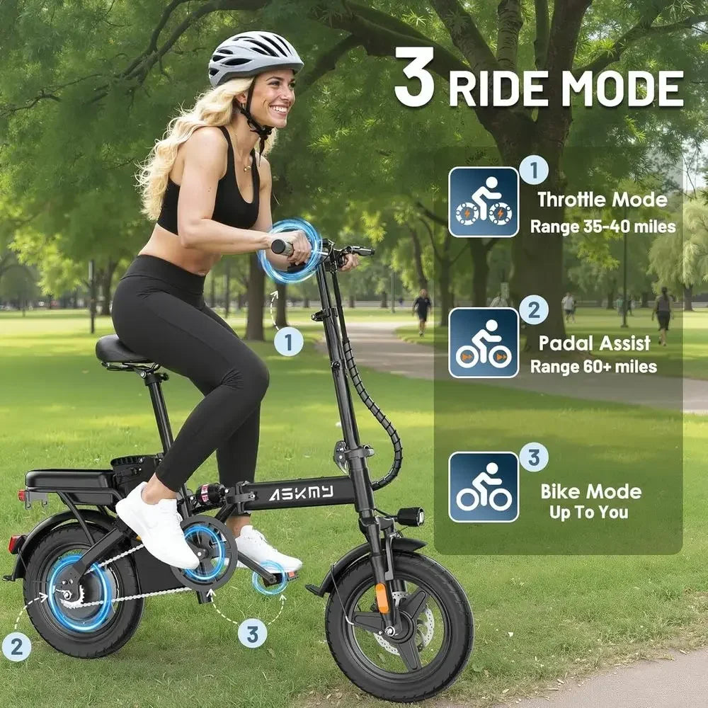 High-Power 750W/1000W Peak Electric Bike for Adults and Teens, 48V 10AH Battery, 30-60 Miles Range, Ideal for Commuting