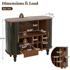 39 Modern Liquor Cabinet with 6 Wine Racks, 3 Glass Holders, Drawer, Hidden Storage & Sliding Door for Living Room, Dining Area,