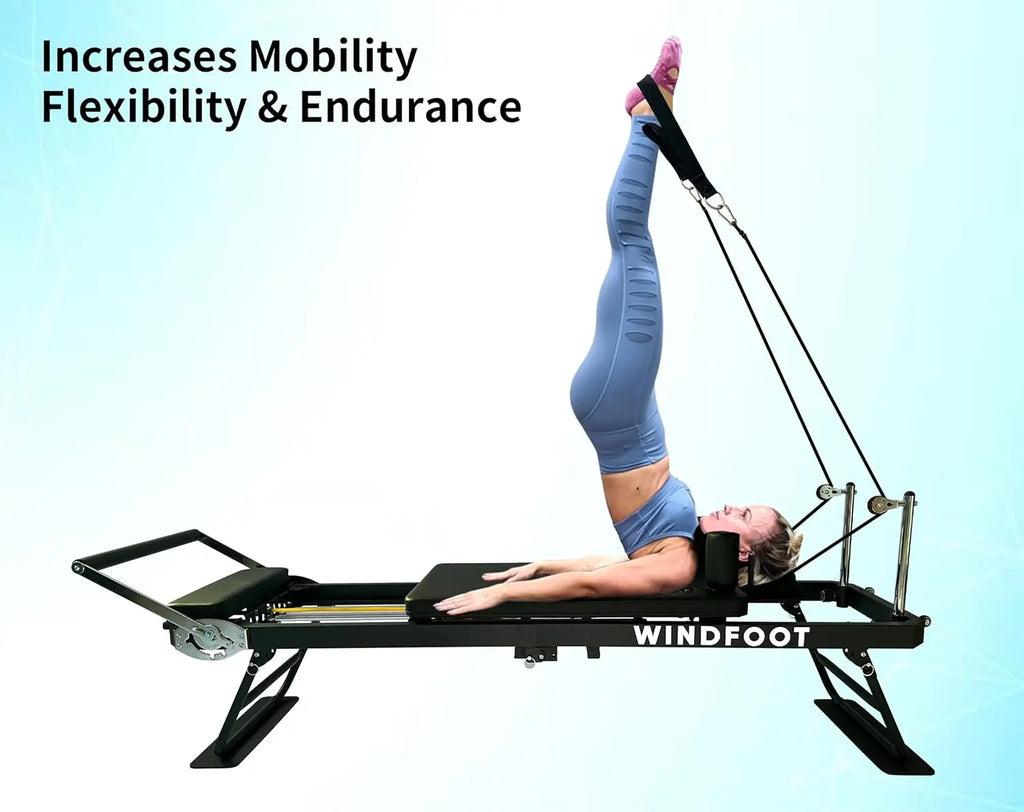 Foldable Pilates Reformer Machine with Springs & Cords for Home Workout, Suitable for All Levels