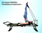 Foldable Pilates Reformer Machine with Springs & Cords for Home Workout, Suitable for All Levels