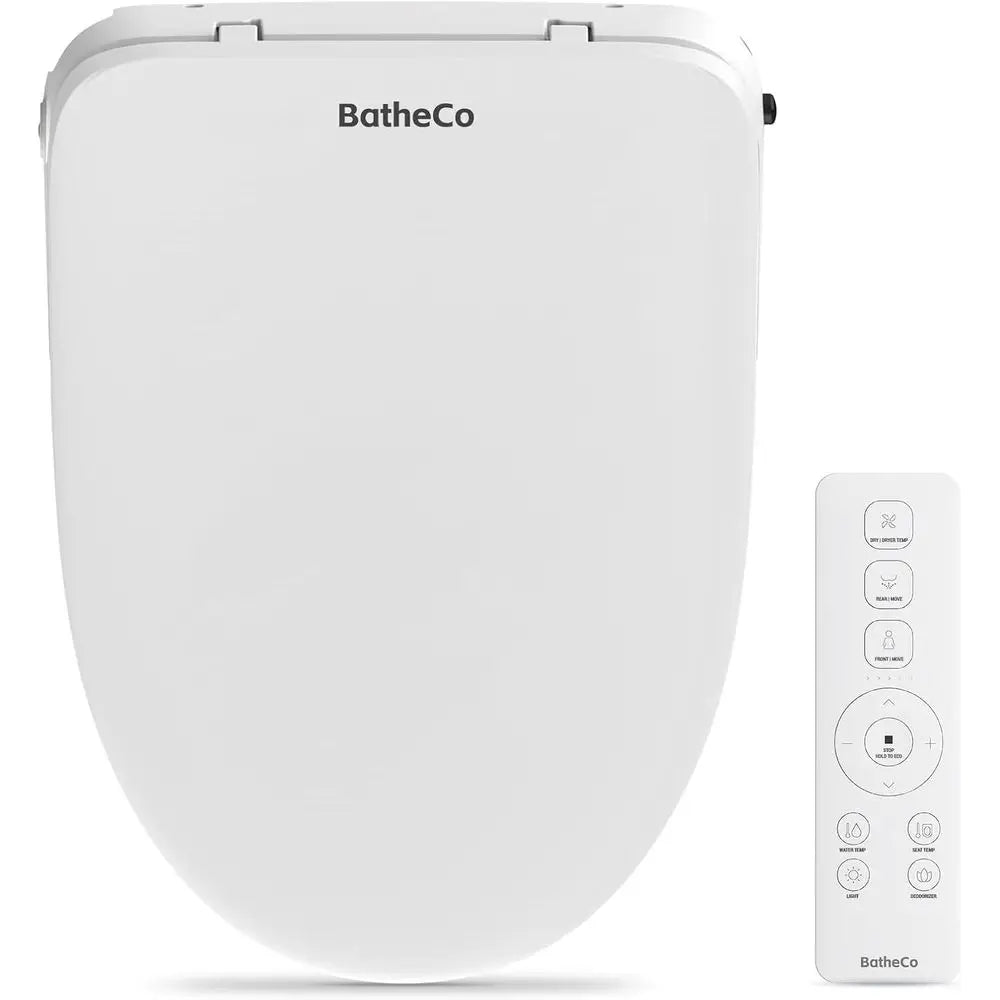 Electric Bidet Toilet Seat, Heated Bidet Seat Elongated with 6-Level Warm,Warm Water and Dryer, Front and Rear Wash, Remote Cont