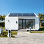 Smart Capsule House: Prefab Tiny Container House with Solar Panels & EV Charger