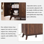 luted Buet Sideboard Cabinet with Storages, 60" Large ern Buet Table Coee Bar Wine Bar Storage Cabinet with 3 Ders & 4 Door Dini