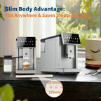3rd-Gen Automatic Espresso Machine With Milk Frother Removable Brewer/Grinder 3-Level Flavor/Volume Detachable Milk Tank