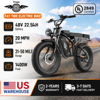 Freego 1400W Electric Bike 48V/22.5Ah Ebike 20  x 4.0 Fat Tires Electric Bicycle Removable Battery 34MPH & 43 Miles Long Range