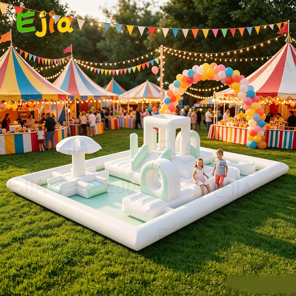 20ft Large  Commercial Inflatable Obstacle Course Bounce House Dry/Water Park Splash Pad Soft Play  Ball Pit Playground For Party Birthday