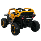 12V Kids Ride on UTV 2-seater with Parent Remote Control Suspension LED Lights Music Player for Ages 3-6 Yellow Black