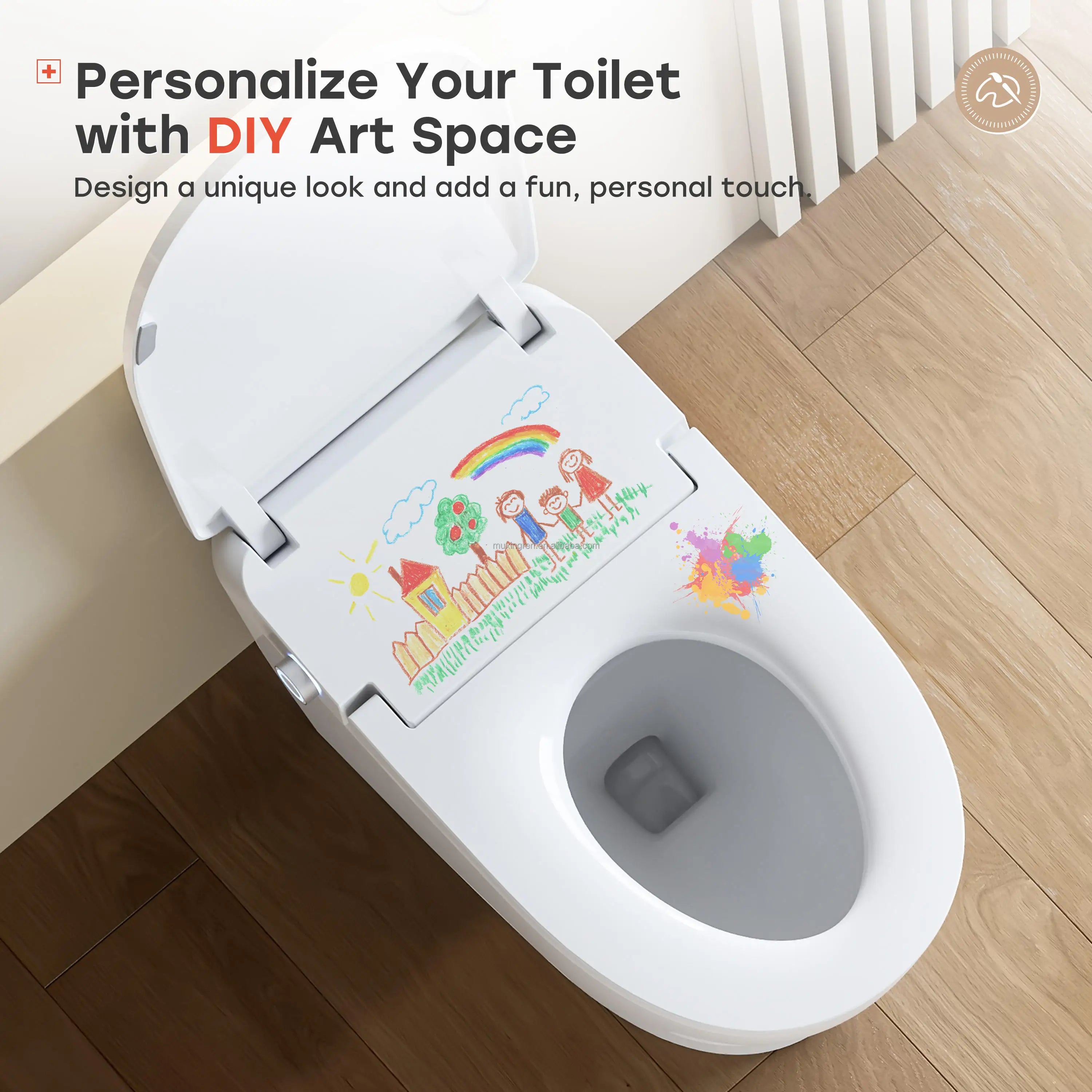 HOROW T32 Retail Listed, Inquire for Wholesale: US Local Stock Modern Smart Toilet with All-Cover Lid & Power Outage Flush