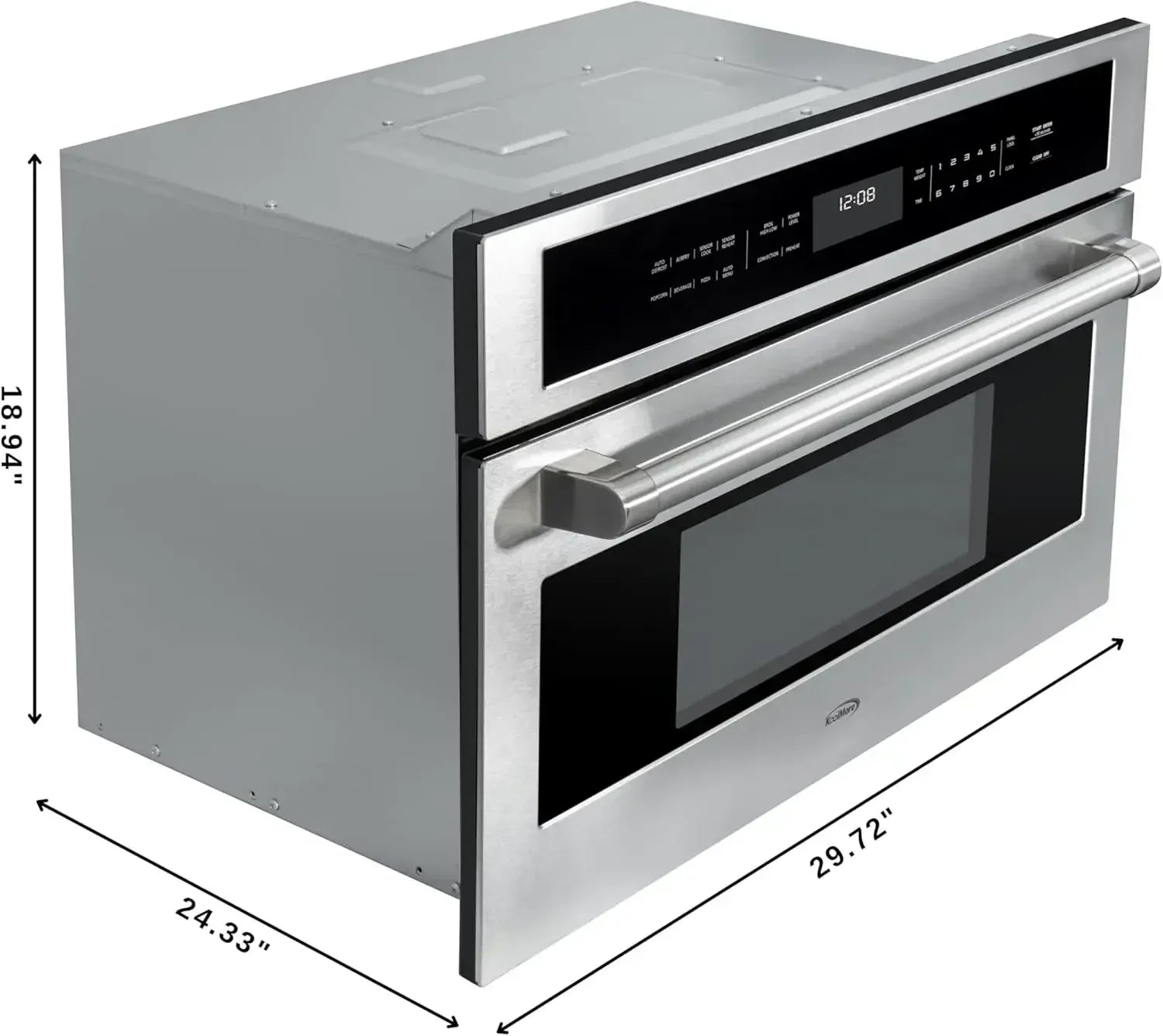 KoolMore 30 in. Built-in Microwave with Convection Oven and Air Fryer, 1000W Power with 10 Levels, UL Listed and 1.6 Cu. Ft.