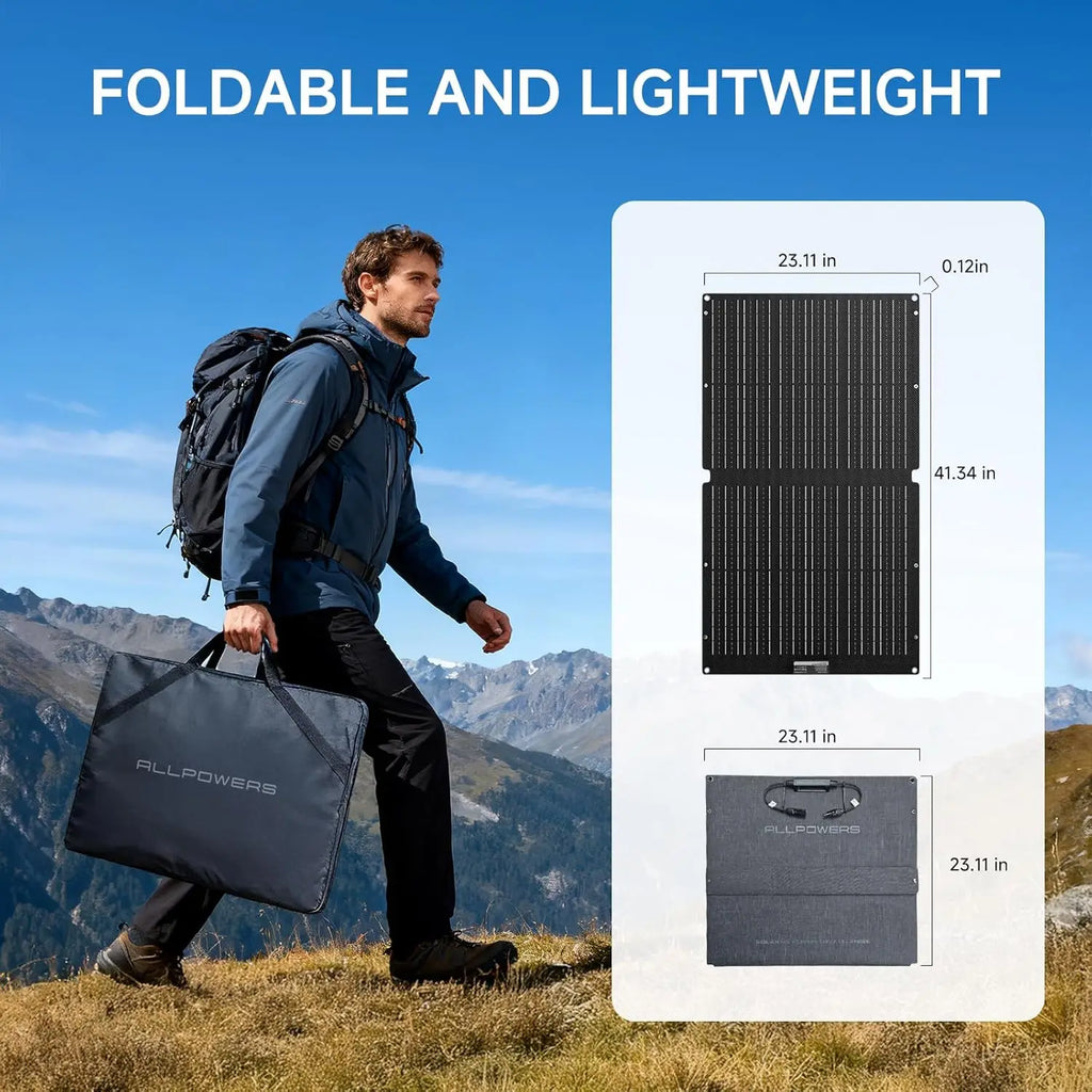 ALLPOWERS SE100 Foldable Portable Solar Panel 100W / 200W Solar Battery Charger Outdoor Emergency Backup Power for Camp RVs Home