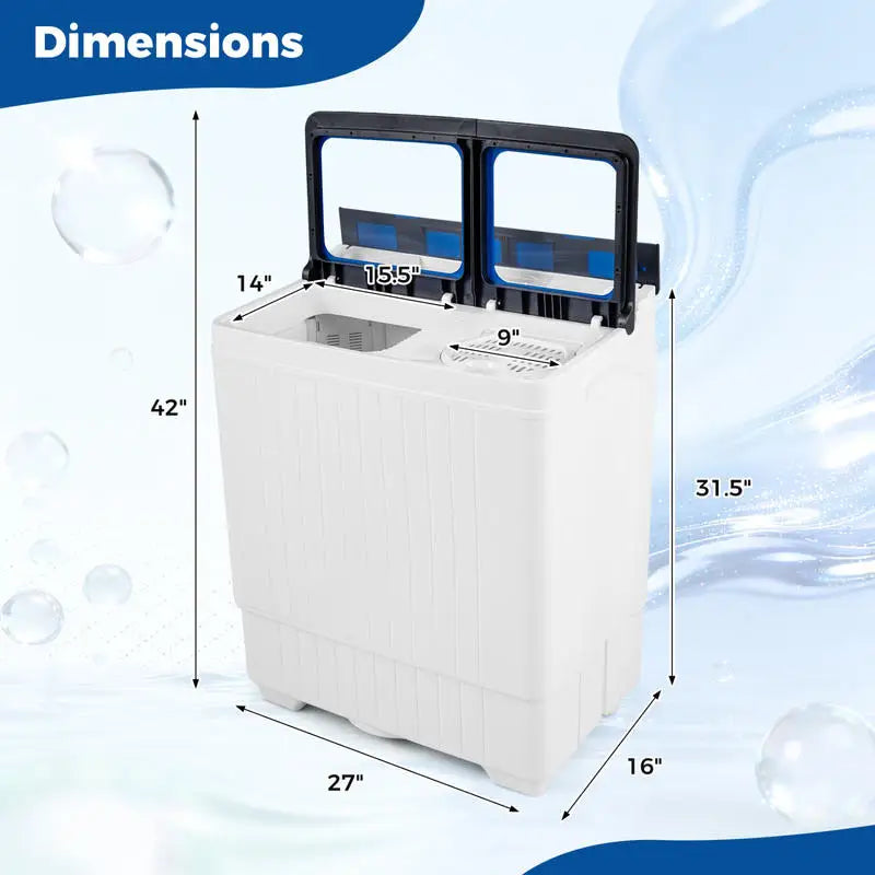 Portable Washing Machine with 18 LBS Washer and 8 LBS Spinner Combo-Blue