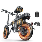 14'' Commuter Ebike 500W Motor, Removable Battery Max 19.9MPH Dural Disc Brake with  Two shock-absorbing models optional, Mini Electric Bicycle for Adults,College Students, Commuters & Urban Riding E-Bike