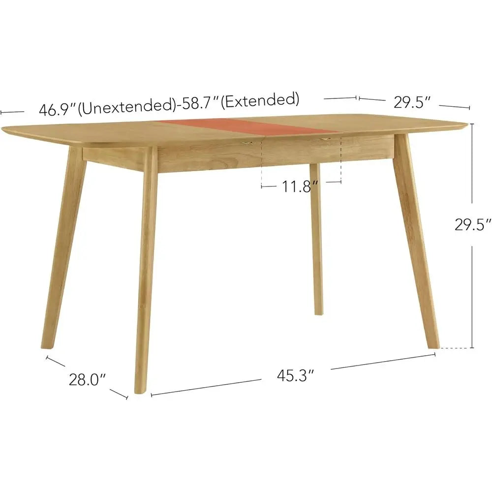 5-Piece Dining Set with Chairs, Compact Modern Table for 4, Kitchen & Dining Furniture, Rubberwood and Oak Veneer